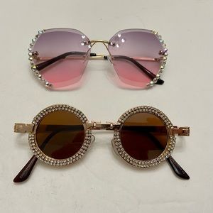 Lot of 2 Vintage Sun Glasses-with Rhinestones (A)